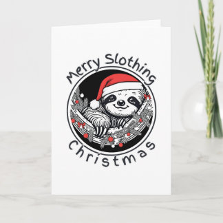 Cute Sloth Christmas Card – Merry Slothing Xmas Helgkort