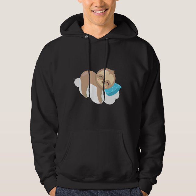 Cute Sloth Cloud Hoodie (Framsida)