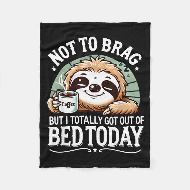 Cute Sloth Coffee Funny Quote Caffeine Lover Gift  Fleecefilt (Framsidan)