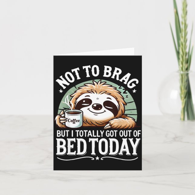 Cute Sloth Coffee Funny Quote Caffeine Lover Gift  Kort (Framsida)