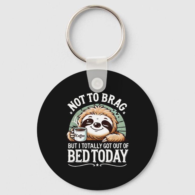 Cute Sloth Coffee Funny Quote Caffeine Lover Gift  Nyckelring (Framsida)