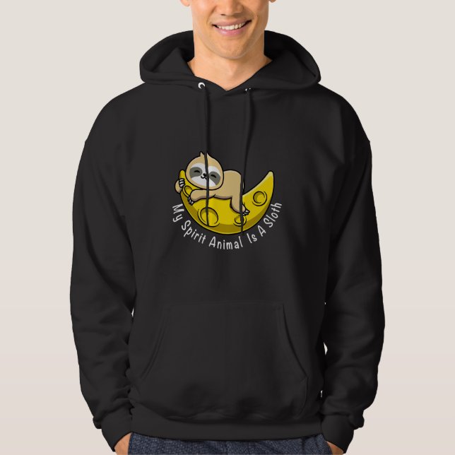Cute Sloth Dreaming Hoodie (Framsida)