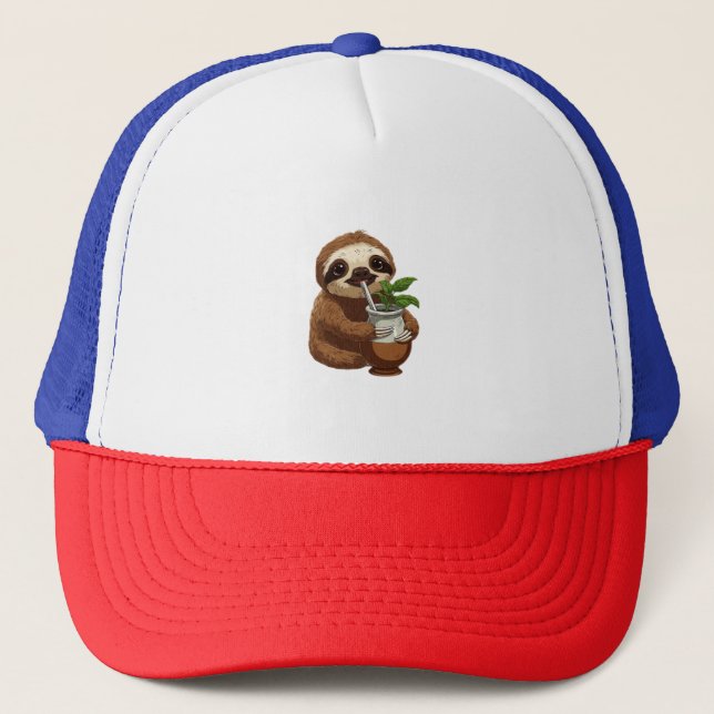Cute Sloth Drinking Yerba Mate � Adorable Kawaii A Keps (Framsida)