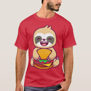 Cute Sloth Eating Burger T Shirt