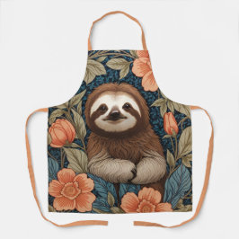 Cute Sloth Elegant Floral William Morris Inspired