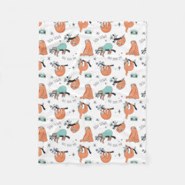 Cute Sloth Fleecefilt