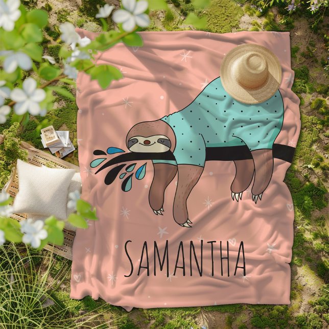 Cute Sloth Fleecefilt (Snuggle like a sleepy sloth with this blanket full of personality!)