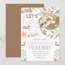 Cute Sloth Girl Birthday