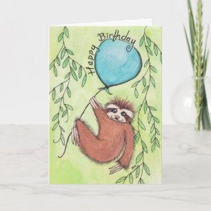 Cute Sloth Grattis på födelsedagen Kort