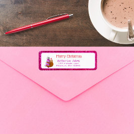 Cute Sloth Hanging on Ornament God jul Returadress Etikett