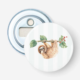 Cute Sloth Hanging uppåt och nedåt vattenfärg Flasköppnare