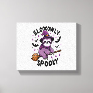 Cute Sloth Happy halloween (2) Canvastryck