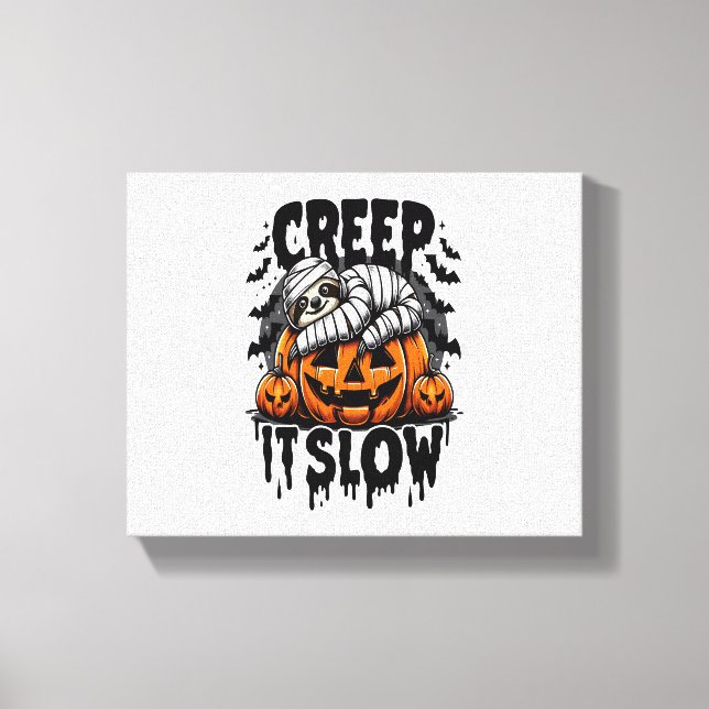 Cute Sloth Happy halloween Canvastryck (Framsida)