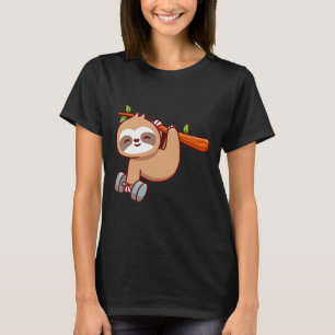 Cute Sloth Holding Dumbbell T Shirt