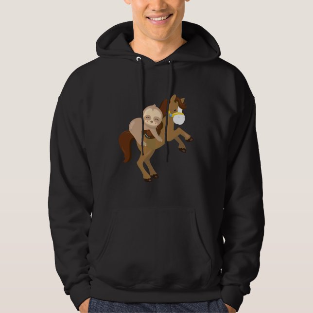 Cute Sloth Horse Hoodie (Framsida)