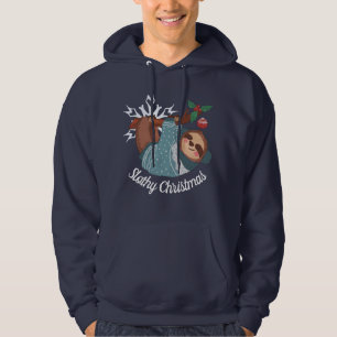 Cute Sloth i Sweater för en långsam jul Hoodie