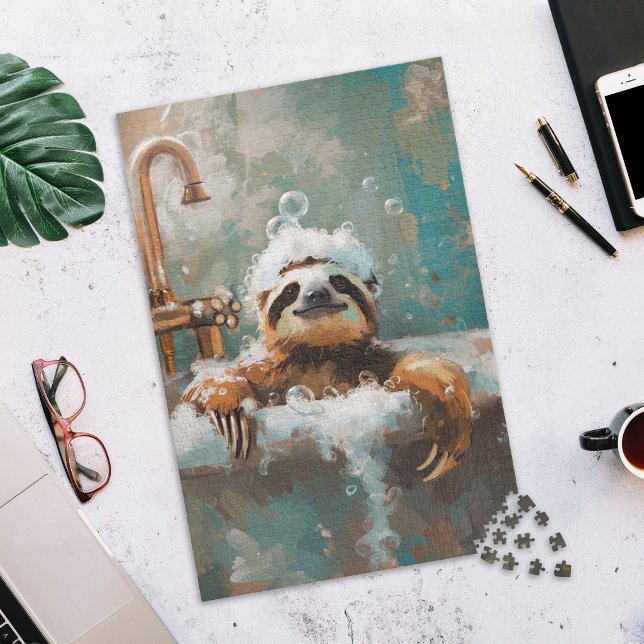 Cute Sloth in Bubble Bath Jigsaw Puzzle Pussel (Skapare uppladdad)