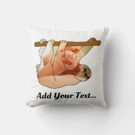 Cute Sloth in | Lägg till foto och text Kudde