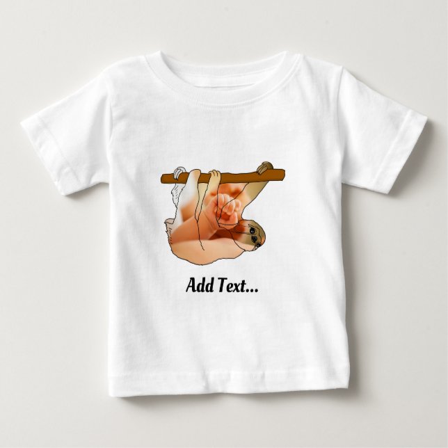 Cute Sloth in | Lägg till foto och text T Shirt (Framsida)