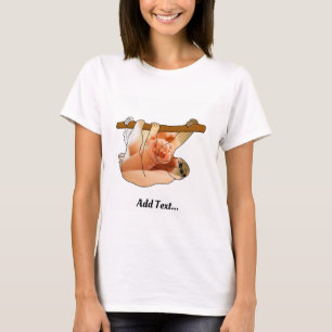 Cute Sloth in   Lägg till foto och text T Shirt