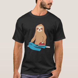 Cute Sloth Ironing Rodent Lazy Tired Pullover Huva T Shirt
