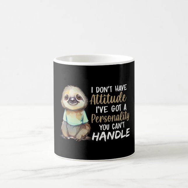 Cute Sloth, jag har ingen attityd till Sloth Älska Kaffemugg (Center)