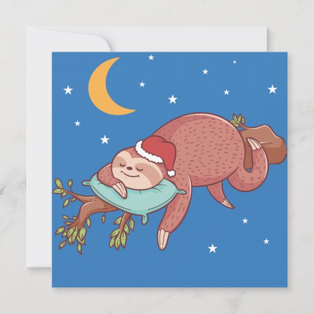 Cute Sloth Julkort (Framsida)