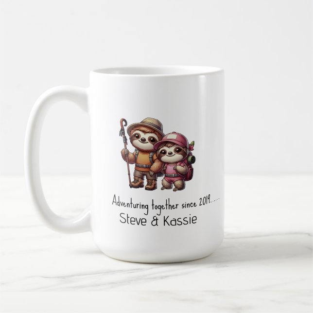 Cute Sloth kan klä ihop sig sedan Kaffemugg (Vänster)