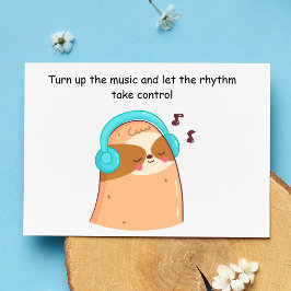 Cute Sloth Kärlek Music Vykort