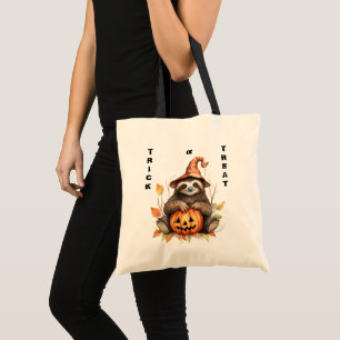 Cute Sloth Kids Bus eller godis Halloween Tygkasse