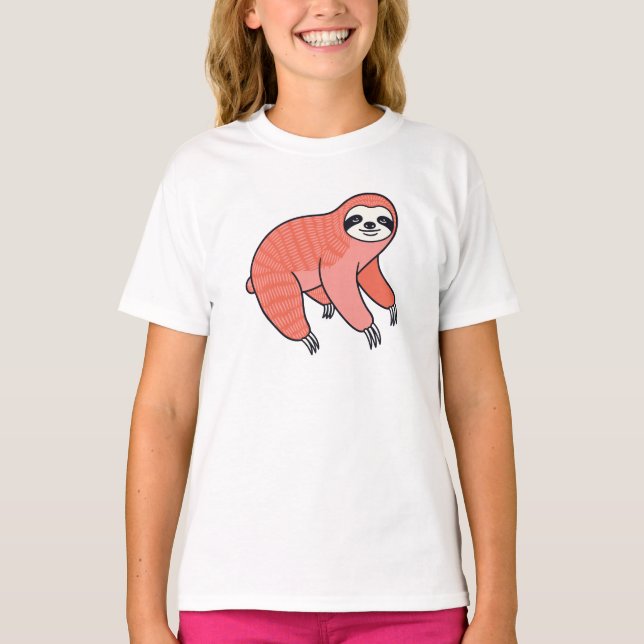 Cute Sloth Kids T-Shirt – Adorable Lazy Animal Tee (Framsida)