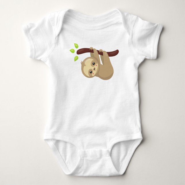 Cute Sloth, Little Sloth, Baby Sloth, Lazy Sloth T Shirt (Framsida)
