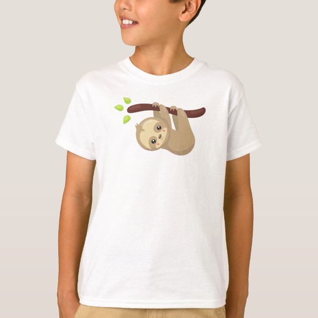 Cute Sloth, Little Sloth, Baby Sloth, Lazy Sloth T Shirt (Framsida)