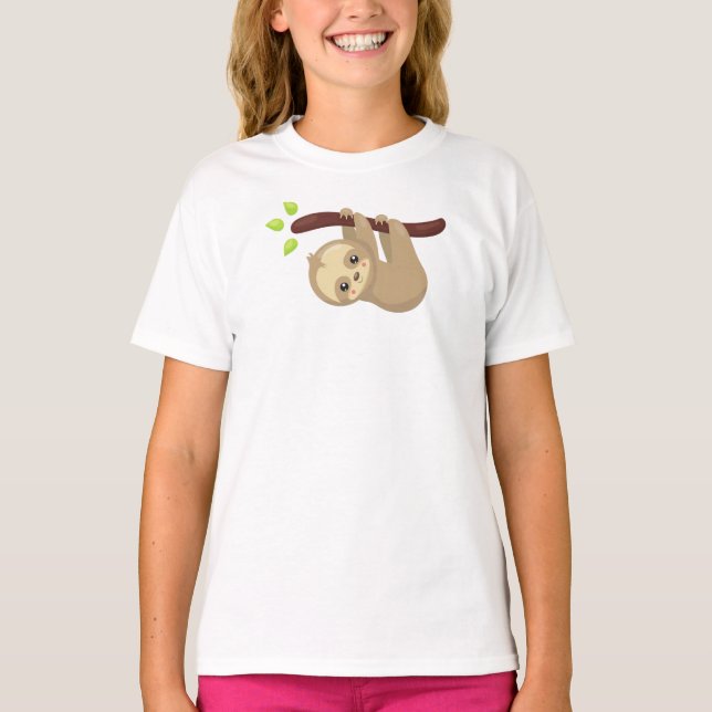 Cute Sloth, Little Sloth, Baby Sloth, Lazy Sloth T Shirt (Framsida)
