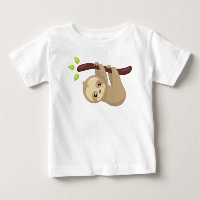 Cute Sloth, Little Sloth, Baby Sloth, Lazy Sloth T Shirt (Framsida)
