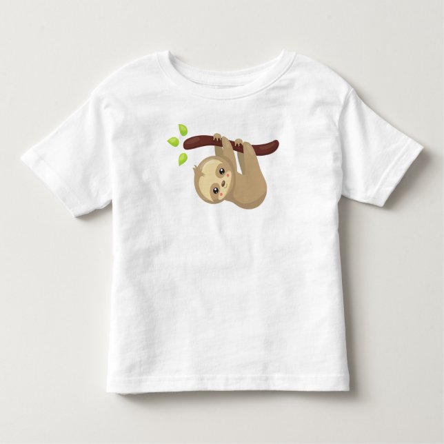 Cute Sloth, Little Sloth, Baby Sloth, Lazy Sloth T Shirt (Framsida)