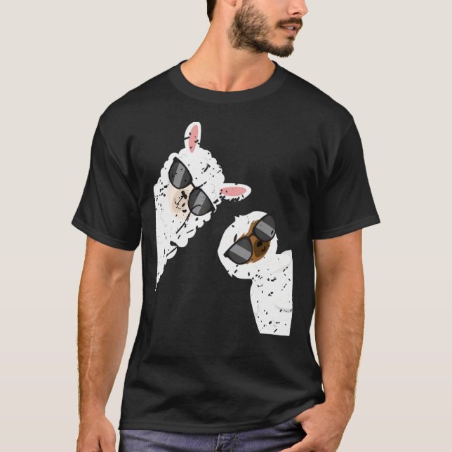 Cute Sloth Llama Gömmer Llama från ett underbart d T Shirt (Framsida)