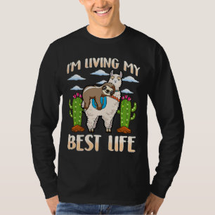 Cute Sloth Llama lever mitt bästa liv T Shirt