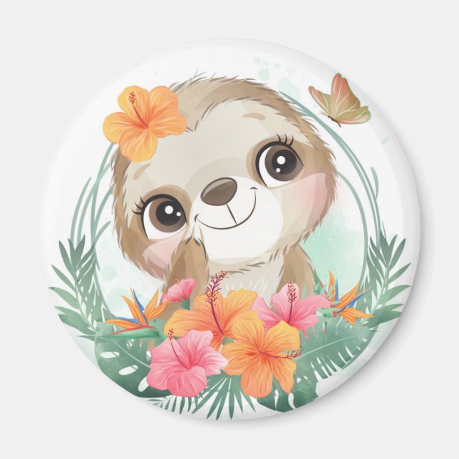 Cute Sloth Magnet (Framsidan)