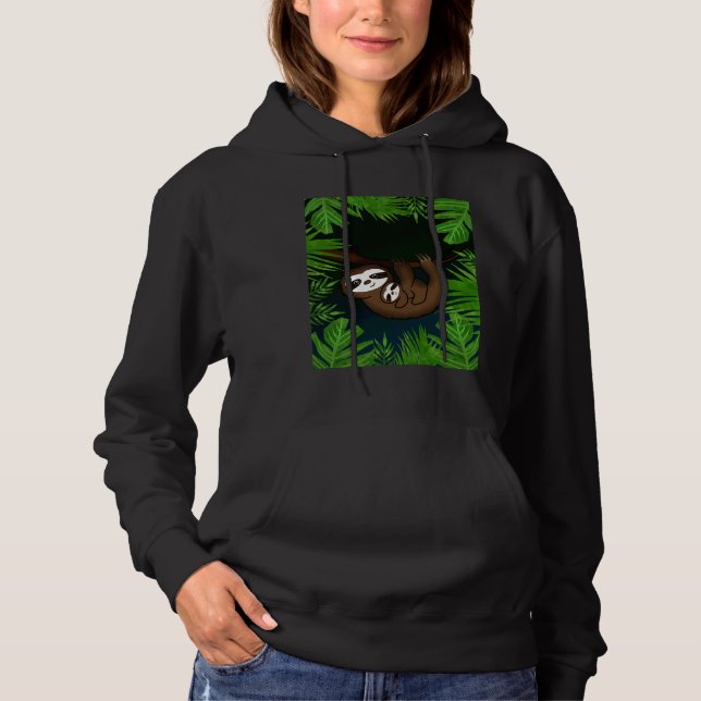 Cute Sloth Mamma med Unge Baby Sloth T Shirt (Framsida)