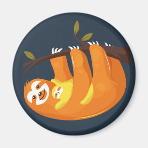 Cute Sloth med baby Magnet