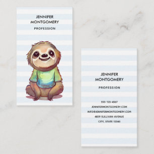 Cute Sloth med en Shirt Visitkort