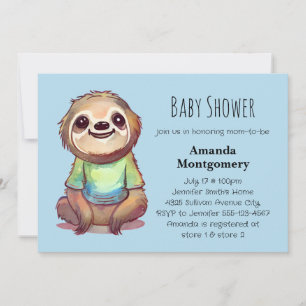 Cute Sloth med en skrynklingsskugga Inbjudningar