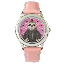 Cute Sloth Mönster Animal Barn Rosa Watch