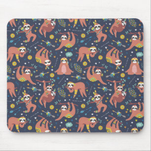 Cute Sloth Mönster Mouse Pad Musmatta