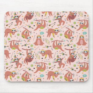 Cute Sloth Mönster Mouse Pad Musmatta