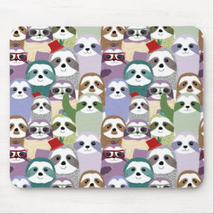 Cute Sloth Mönster Musmatta