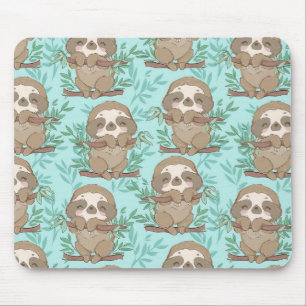 Cute Sloth Mönster Musmatta