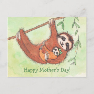 Cute Sloth Mors dag vykort