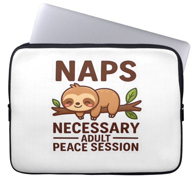 Cute Sloth Naps - Naps - Nödvändig fredssession fö Laptop Fodral (Framsidan)